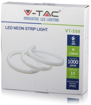 LED V-TAC NEON STRIP 24V Backlite 10m Ψυχρό Λευκό 2570