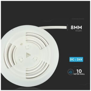 LED V-TAC NEON STRIP 24V Backlite 10m Ψυχρό Λευκό 2570