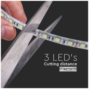 LED Ταινία V-TAC 24V Αδιάβροχη 7,2W/m 120 smd 2835 Led/m Φως Ημέρας 10Μ 2626