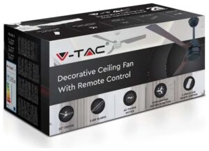 V-TAC Ανεμιστήρας οροφής LED 65W μαύρο σώμα 3 πτερυγίων με ρύθμιση μέσω RF control 2868 V-TAC Ανεμιστήρας οροφής LED 65W μαύρο σώμα 3 πτερυγίων με ρύθμιση μέσω RF control 2868