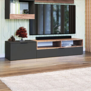 Έπιπλο TV Morocco Ανθρακί-Χρυσό Δρυς 175x39x35cm