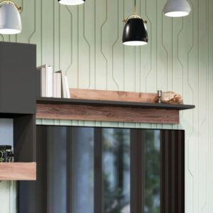 Κρεμαστό Ράφι Morocco Ανθρακί-Χρυσό Δρυς 120x20x20cm