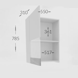 Κρεμαστό Ντουλάπι Morocco Λευκό-Χρυσό Δρυς 55x31x78.5cm