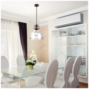 Μονόφωτο κρεμαστό φωτιστικό Γυαλί & μέταλλο με Διάφανο γυαλί σώμα V-TAC 3727