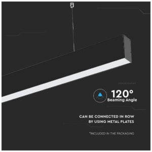 LED V-TAC Κρεμαστό Γραμμικό Φωτιστικό Μαύρο 40W SAMSUNG Chip Ψυχρό Λευκό 0600