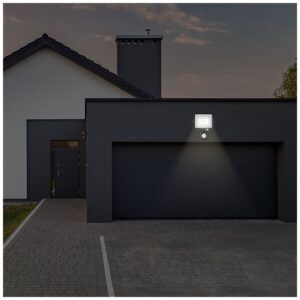 LED Προβολέας 50W slim SMD SAMSUNG CHIP με Ανιχνευτή Κίνησης IP65 Μαύρος Φως Ημέρας 5 Χρόνια Εγγύηση 470