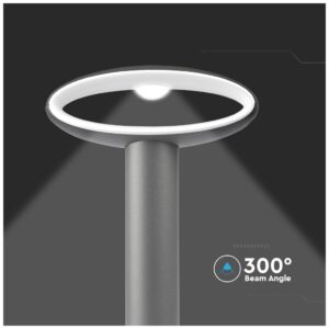 V-TAC Επιδαπέδιο φωτιστικό κήπου LED 9W IP54 με σκούρο γκρι σώμα Φυσικό λευκό 4000Κ 5155