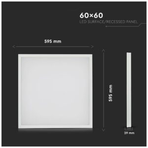 ΦΩΤΙΣΤΙΚΟ ΟΡΟΦΗΣ LED PANEL 40W 60x60cm ΦΥΣΙΚΟ ΛΕΥΚΟ V-TAC SKU 64511