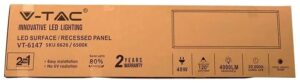 V-TAC LED panel Baclite χωνευτό/επιφανειακό 120×30 40W 3000K θερμό λευκό 100LM/W 6624 V-TAC LED panel Baclite χωνευτό/επιφανειακό 120×30 40W 3000K θερμό λευκό 100LM/W 6624
