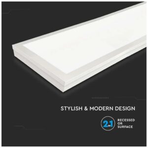 V-TAC LED panel Baclite χωνευτό/επιφανειακό 120×30 40W 4000K φυσικό λευκό 100LM/W 6625