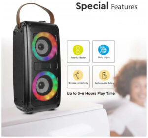 V-TAC Επαναφορτιζόμενο φορητό ηχείο 2x10W (2x3inch) 6664