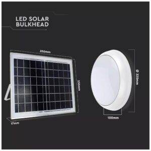 V-TAC Επιτοίχιο Ηλιακό Φωτιστικό σε Λευκό Χρώμα 7613