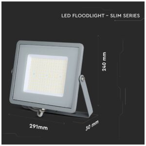 V-TAC LED Προβολέας 100W PRO Samsung Chip Γκρι 100° 11500lm Αδιάβροχος IP65 Ψυχρό 6400K 21771