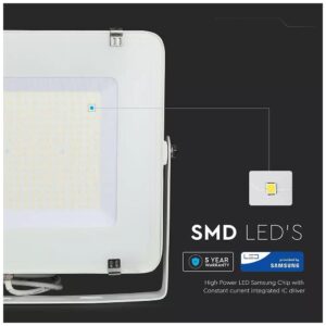 Προβολέας LED SMD 200W 120lm/w 100° 24000lm IP65 Samsung Chip λευκό σώμα 6400K ψυχρό λευκό 788 V-TAC