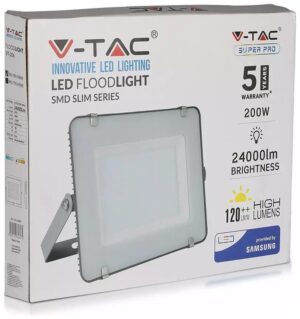 Προβολέας LED SMD 200W 120lm/w 100° 24000lm IP65 Samsung Chip λευκό σώμα 6400K ψυχρό λευκό 788 V-TAC