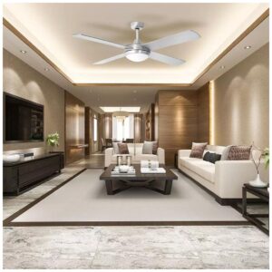 Ανεμιστήρας Οροφής V-TAC 60W με 4 πτερύγια μαζί με Φωτιστικό με 2 Ντουί Ε27 Ρυθμιζόμενος με RF control 7917