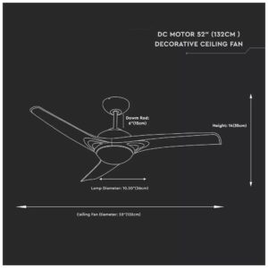 Ανεμιστήρας Οροφής V-TAC 35W Λευκός με 3 πτερύγια μαζί με Φωτιστικό Ρυθμιζόμενος 3 σε 1 με RF control  7919