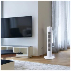 V-TAC Επιδαπέδιος ανεμιστήρας πύργος 31 ιντσών 45W με χρονοδιακόπτη λευκό σώμα 7926