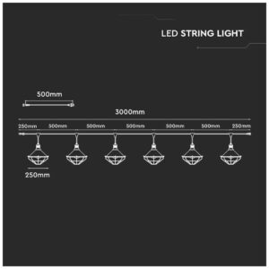 Αδιάβροχο φωτιστικό γιρλάντα με γκρι και ροζ χαλκό σώμα 3 μέτρα 8975