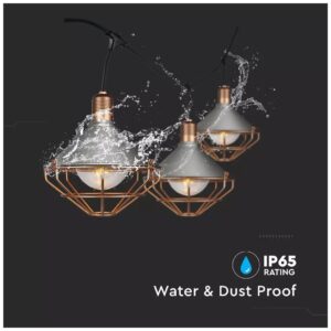 Αδιάβροχο φωτιστικό γιρλάντα με γκρι και ροζ χαλκό σώμα 3 μέτρα 8975