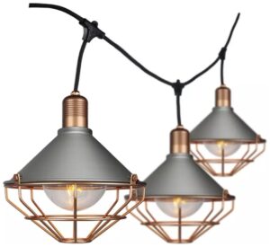 Αδιάβροχο φωτιστικό γιρλάντα με γκρι και ροζ χαλκό σώμα 3 μέτρα 8975