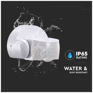 Αισθητήρας Κίνησης Υπερύθρων V-TAC Επιτοίχιος με Κινούμενη Κεφαλή Λευκός 6611