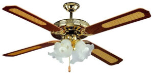 Ανεμιστήρας Οροφής V-TAC 55W με 4 πτερύγια μαζί με Φωτιστικό με 4 Ντουί Ε27 Ρυθμιζόμενος 7921