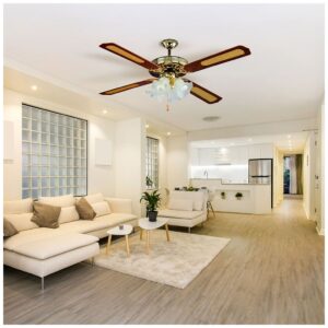 Ανεμιστήρας Οροφής V-TAC 55W με 4 πτερύγια μαζί με Φωτιστικό με 4 Ντουί Ε27 Ρυθμιζόμενος 7921