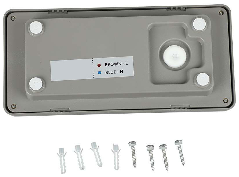 V-TAC Απλίκα LED 12W 230V 1160lm 130° IP65 230x110x76mm Ζεστό Λευκό Γκρι Σώμα 218245