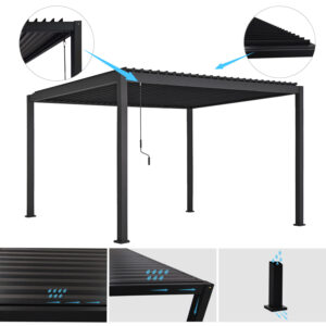 ΒΙΟΚΛΙΜΑΤΙΚΗ ΠΕΡΓΚΟΛΑ ΑΛΟΥΜΙΝΙΟΥ DOMECIL HM6612.01 ΜΕ ΜΕΤΑΛ. ΠΕΡΣΙΔΕΣ--300x400x240Υ