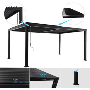 ΒΙΟΚΛΙΜΑΤΙΚΗ ΠΕΡΓΚΟΛΑ ΑΛΟΥΜΙΝΙΟΥ PREMIUM FRANIO HM6610.01 ΜΑΥΡΟ 300x400x240Υ