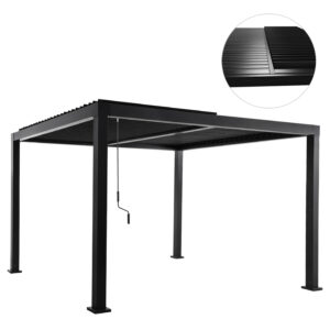 ΒΙΟΚΛΙΜΑΤΙΚΗ ΠΕΡΓΚΟΛΑ ΑΛΟΥΜΙΝΙΟΥ PREMIUM FRANIO HM6609.01 ΜΑΥΡΟ 300x300x240Υ