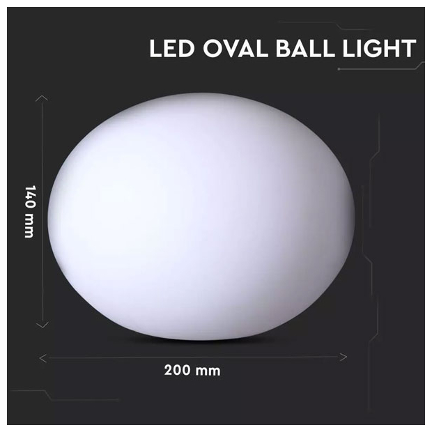 V-TAC Εξωτερικό Φωτιστικό Led Μπαταρίας Οβάλ 1W RGBW Επαναφορτιζόμενο 40141