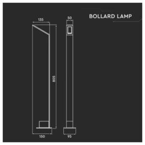 V-TAC Επιδαπέδιο LED φωτιστικό εξωτερικού χώρου 5W IP65 μαύρο σώμα 4000K SKU: 218682