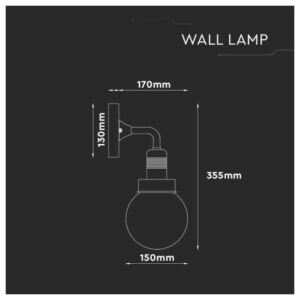 V-TAC Επιτοίχιο αδιάβροχο φωτιστικό ABS & μέταλλο με μαύρο σώμα SKU: 8970