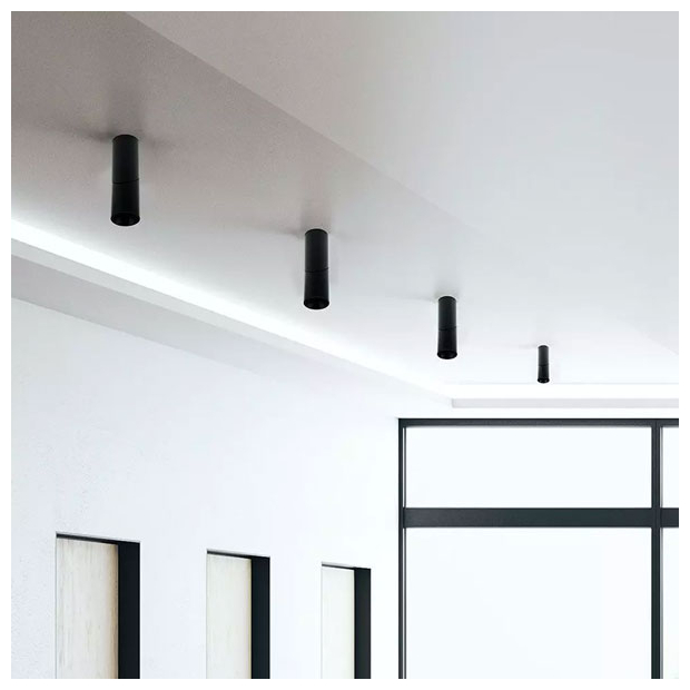 V-TAC Επιτοίχιο Φωτιστικό Σποτ για GU10 LED IP20 59.5x197mm Αλουμινίου Στρογγυλό Μαύρο Σώμα 8947