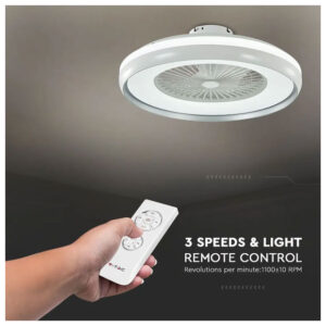 V-TAC Επιτοίχιος Ανεμιστήρας Οροφής-Φωτιστικό LED 45W 3000lm με 7 Πτερύγια AC Μοτέρ CCT 3σε1 και RF Τηλεχειρισμό Γκρι 217935