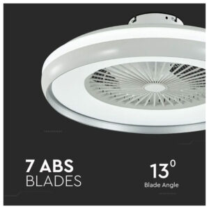 V-TAC Επιτοίχιος Ανεμιστήρας Οροφής-Φωτιστικό LED 45W 3000lm με 7 Πτερύγια AC Μοτέρ CCT 3σε1 και RF Τηλεχειρισμό Γκρι 217935