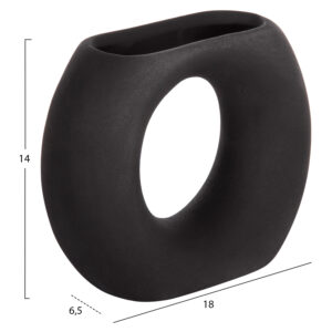 ΕΠΙΤΡΑΠΕΖΙΟ ΚΕΡΑΜΙΚΟ ΔΙΑΚΟΣΜΗΤΙΚΟ ELLIPTO HM4646.02 ΜΑΥΡΟ ΜΑΤ 18x6,5x14Υεκ