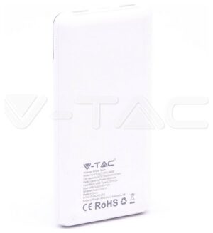 Φορτιστής Μπαταριά Ασύρματης Φόρτισης με Οθόνη Wireless Power Bank 10000mAh με δύο Θύρες USB & Type C Χρώμα Λευκό 8906