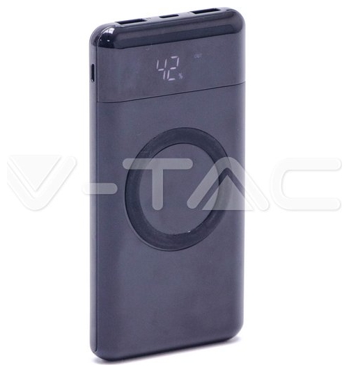 Φορτιστής Μπαταριά Ασύρματης Φόρτισης με Οθόνη Wireless Power Bank 10000mAh με δύο Θύρες USB & Type C Χρώμα Μαύρο 8905