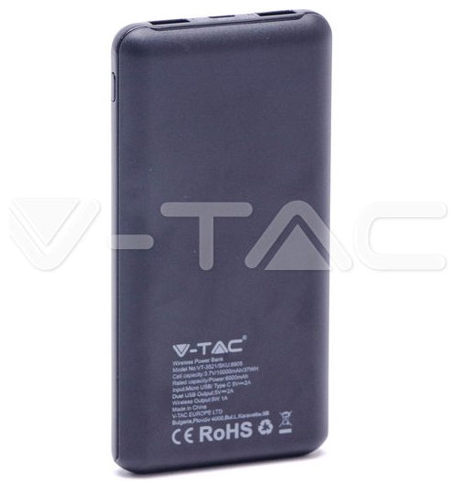 Φορτιστής Μπαταριά Ασύρματης Φόρτισης με Οθόνη Wireless Power Bank 10000mAh με δύο Θύρες USB & Type C Χρώμα Μαύρο 8905