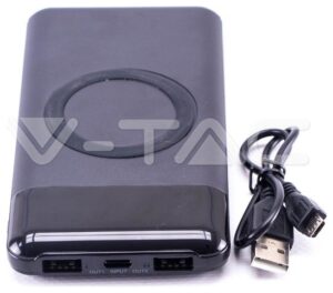 Φορτιστής Μπαταριά Ασύρματης Φόρτισης με Οθόνη Wireless Power Bank 10000mAh με δύο Θύρες USB & Type C Χρώμα Μαύρο 8905