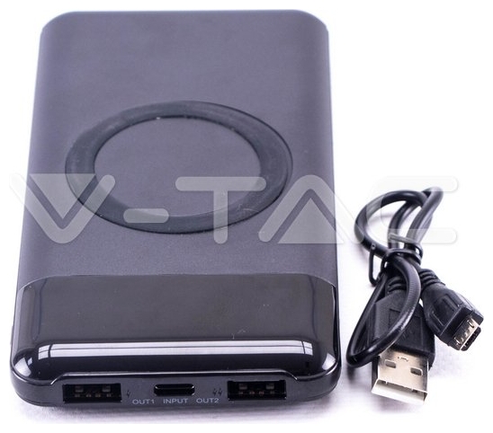 Φορτιστής Μπαταριά Ασύρματης Φόρτισης με Οθόνη Wireless Power Bank 10000mAh με δύο Θύρες USB & Type C Χρώμα Μαύρο 8905