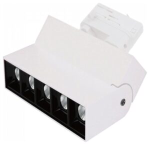Φωτιστικό 5πλό Ράγας V-TAC Track Light 12W LED 30° 230V Λευκό SAMSUNG Chip Θερμό Λευκό 20003