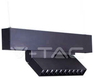 Φωτιστικό Μαγνητικό Ράγας V-TAC LED Track Light με 10LED 10x2W 30° 24V Μαύρο Θερμό Λευκό 3000Κ 7964