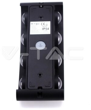 Φωτιστικό Τοίχου Απλίκα V-TAC 8W Up & Down Αλουμίνιο Μαύρο Ματ IP54 Φως Ημέρας 8620