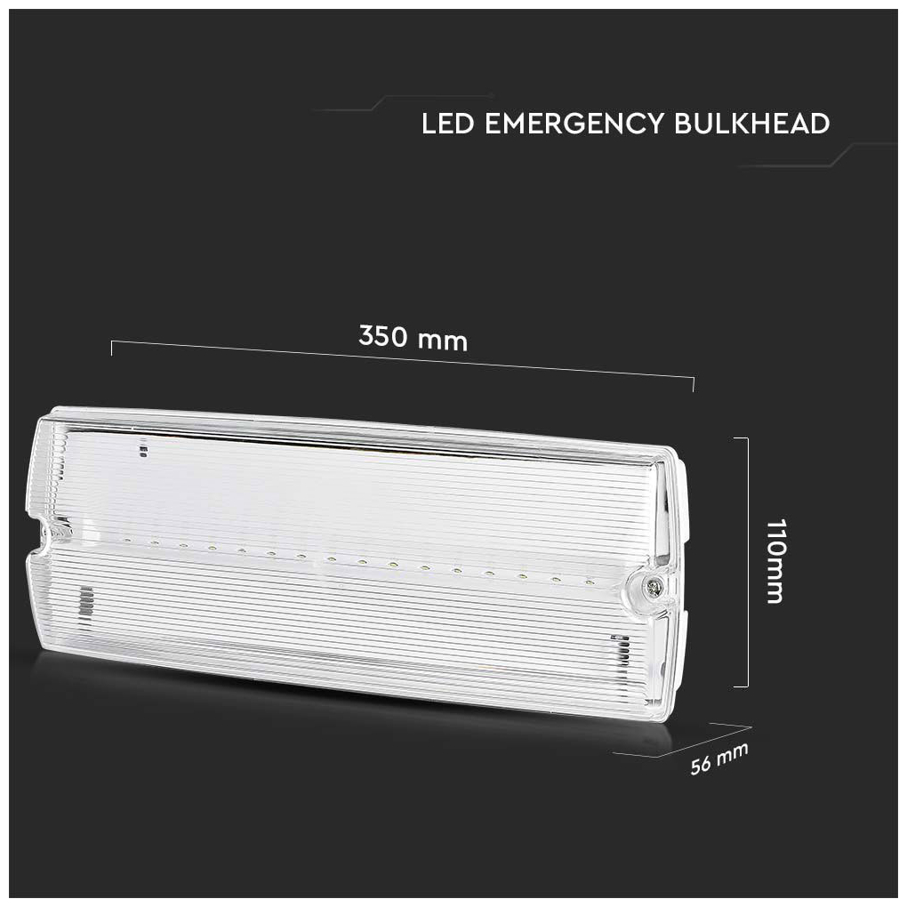 V-TAC Φωτιστικό Ασφαλείας LED 3W 120lm 120° IP65 Αδιάβροχο με RF Τηλεχειριστήριο Ψυχρό Λευκό 7688