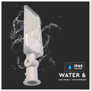 V-TAC Φωτιστικό Δρόμου LED SLIM 30W 100° 3000lm IP65 Samsung Chip με Αισθητήρα Μέρας-Νύχτας Φυσικό Λευκό Γκρι Σώμα 20430