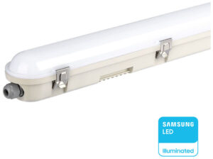 V-TAC Φωτιστικό LED Γραμμικό 36W 120cm 4320lm 120° IP65 SAMSUNG CHIP με Γαλακτερό Καπάκι & Ανοξείδωτα Κλιπς Ψυχρό Λευκό 2120216